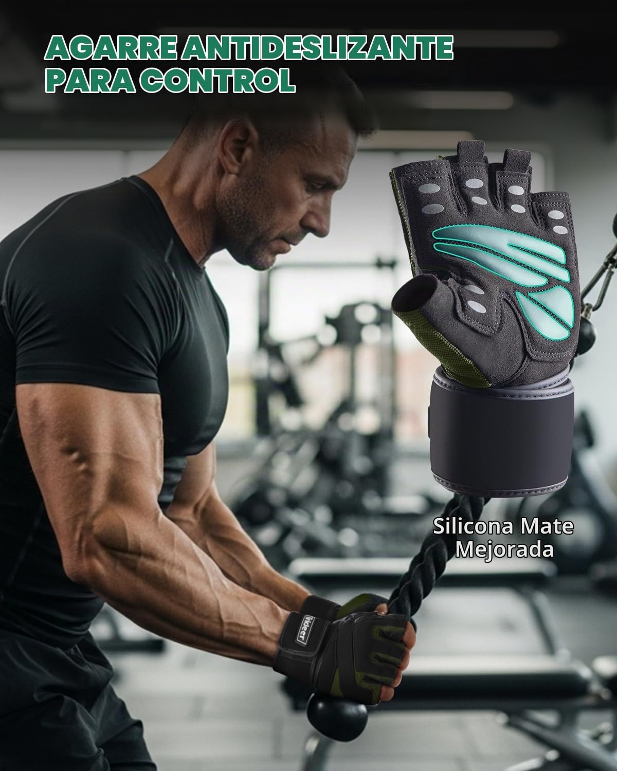 Trideer Guantes de entrenamiento para hombres, guantes para levanta...