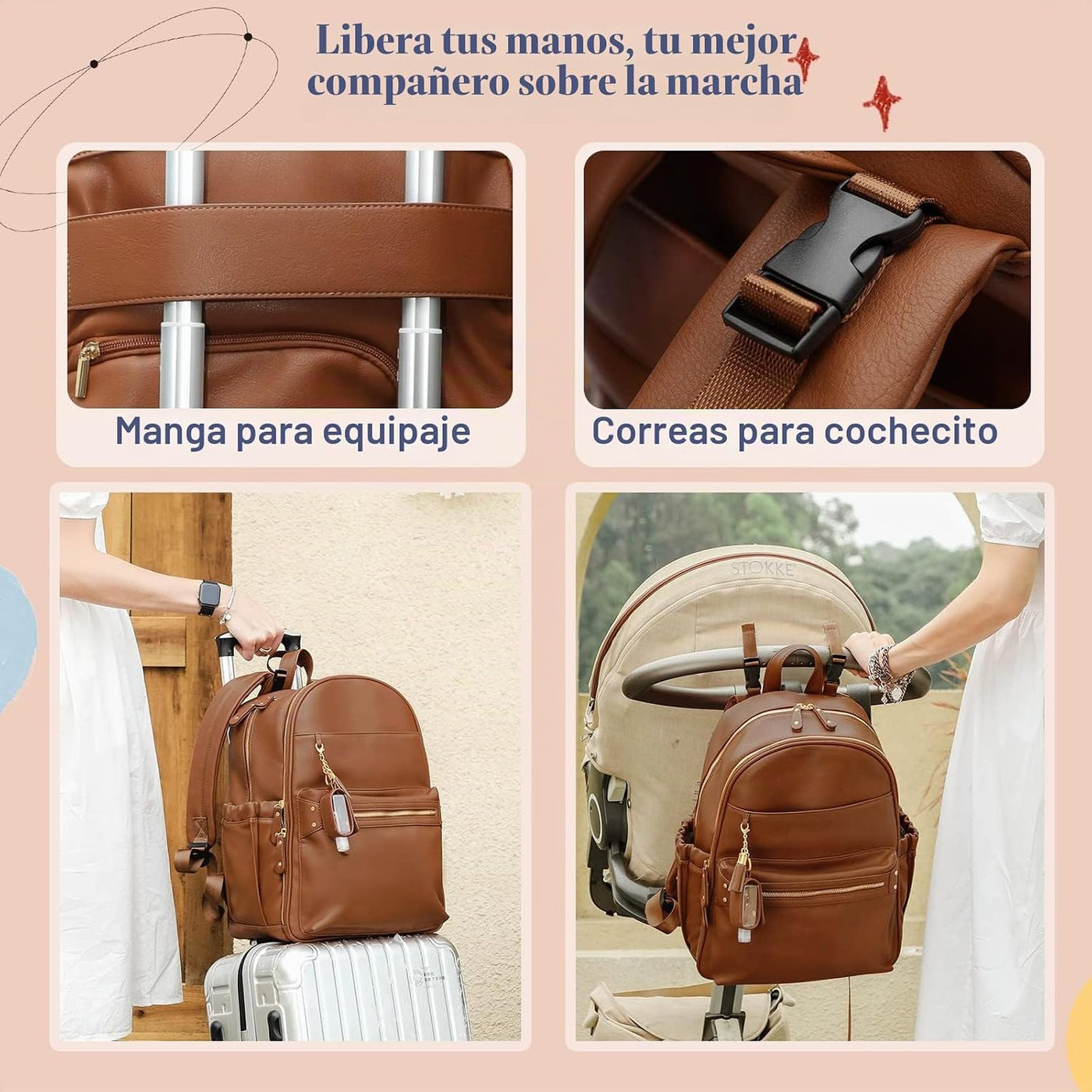 miss fong Bolsa de pañales, mochila para pañales, bolsa de pañales...