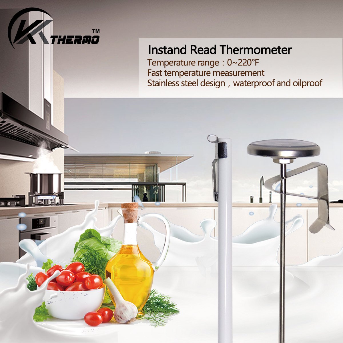 KT THERMO Instand Read Termómetro de esfera de 2 pulgadas, lo mejor...
