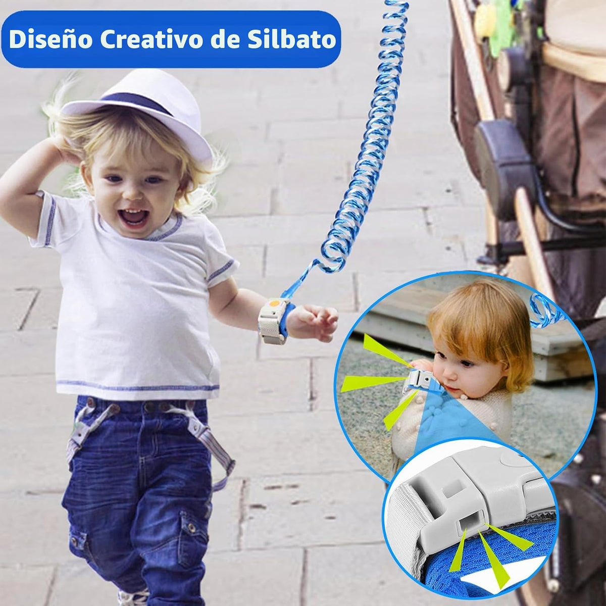 Accmor - Muñequera reflectante antipérdida con cerradura para niños...