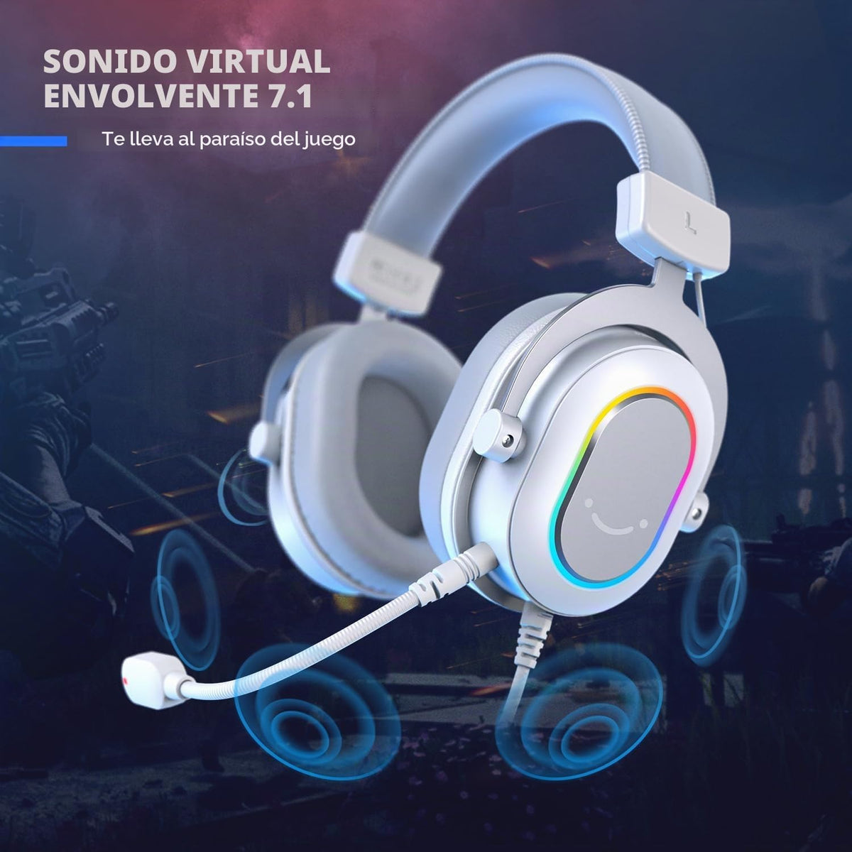 FIFINE Auriculares USB H6W para juegos, auriculares con cable con m...