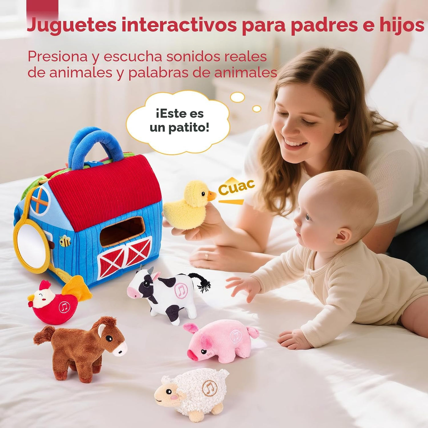 hahaland Juguetes para bebés de 6 a 12 meses, animales de granja so...