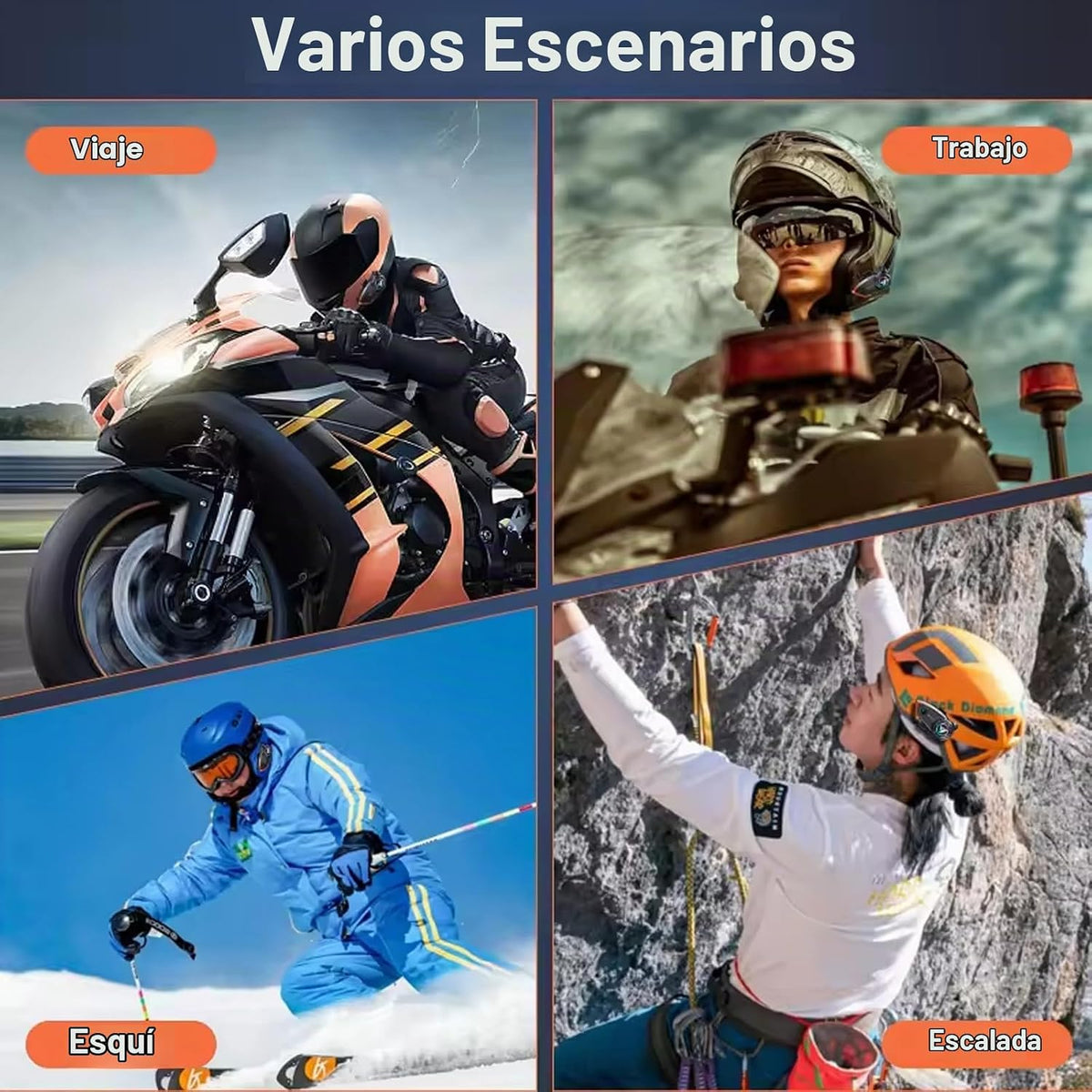 Casco de motocicleta, intercomunicador Bluetooth IP65, resistente a...