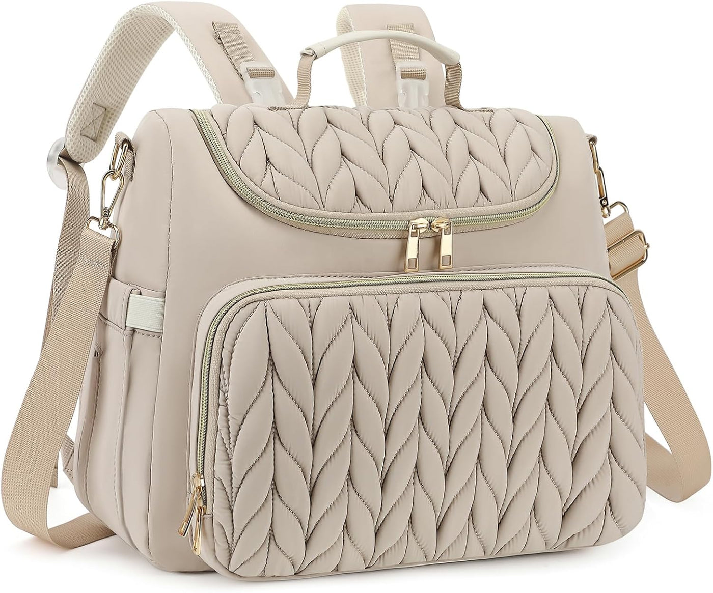 Bevkois Mochila pequeña para pañales acolchada, mini bolsa cruzada...