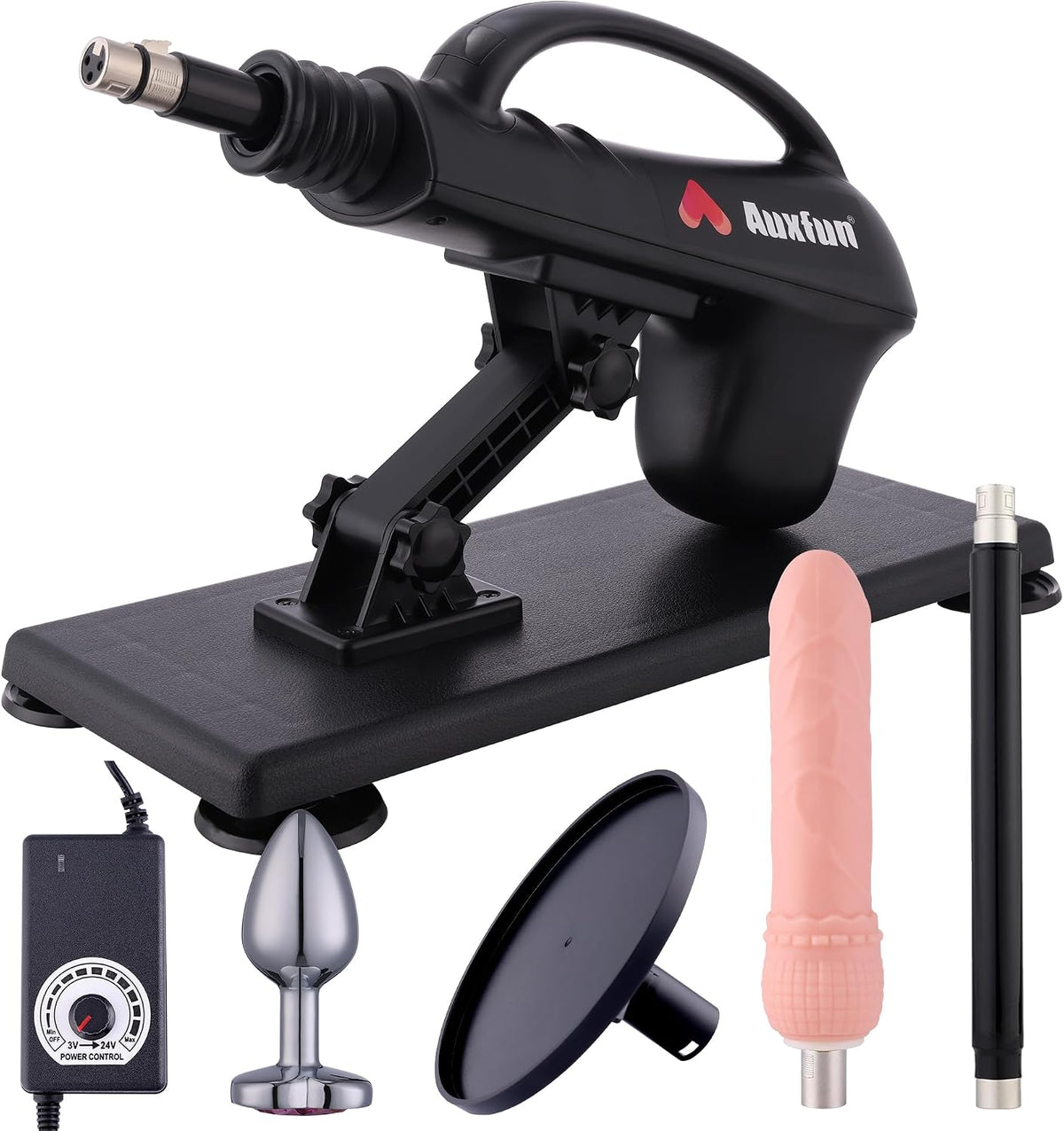 Máquina sexual AUXFUN Consolador con ventosa con tapón anal a tope...