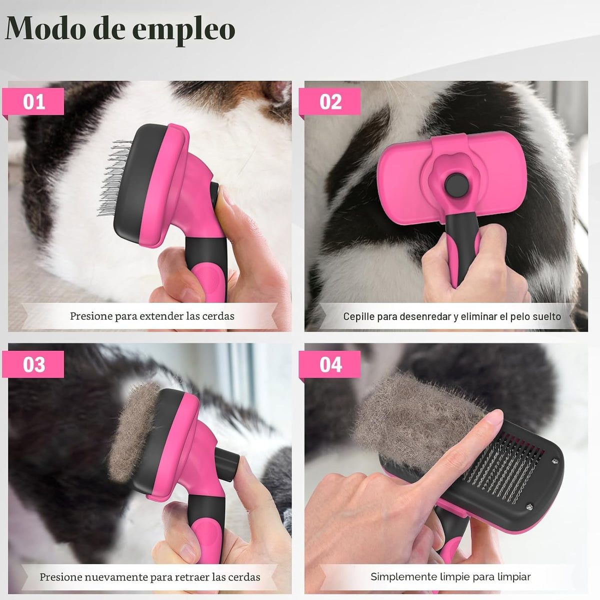 Swihauk Cepillo deslizante de autolimpieza para perros y gatos \u20...