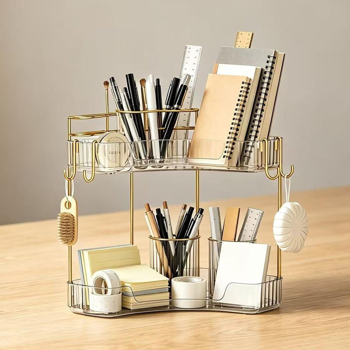 Greenby Organizador esquinero de 2 niveles para mostrador de baño,...