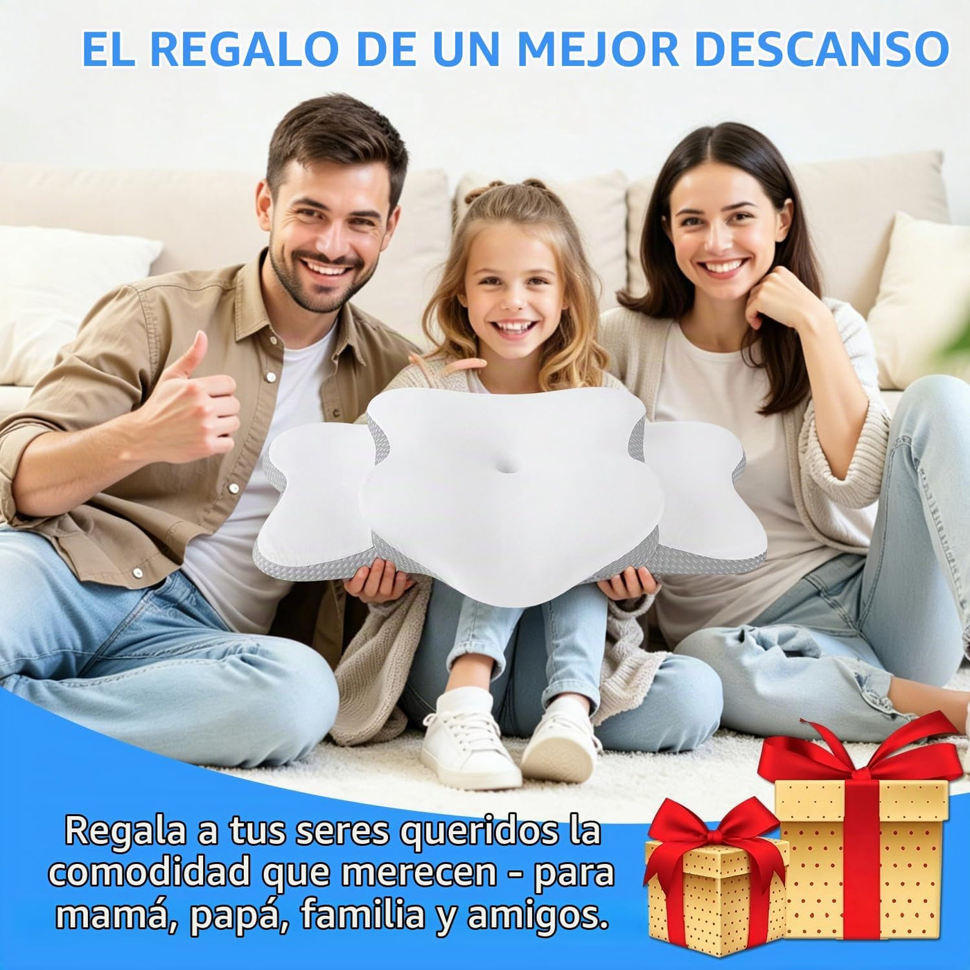 Almohada cervical para aliviar el dolor de cuello y dormir de lado...