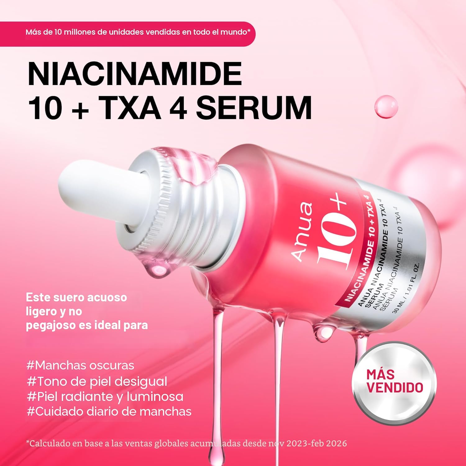 ANUA Suero de Niacinamida 10 + TXA 4, Ácido Hialurónico, Ácido Tran...