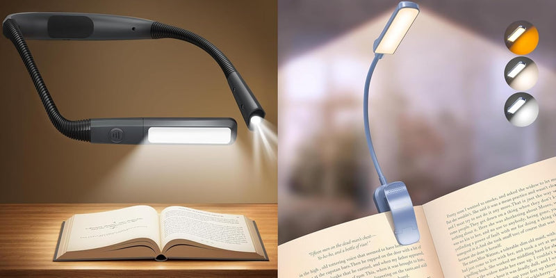 Glocusent Luz de lectura duo: luz de cuello flexible manos libres (...