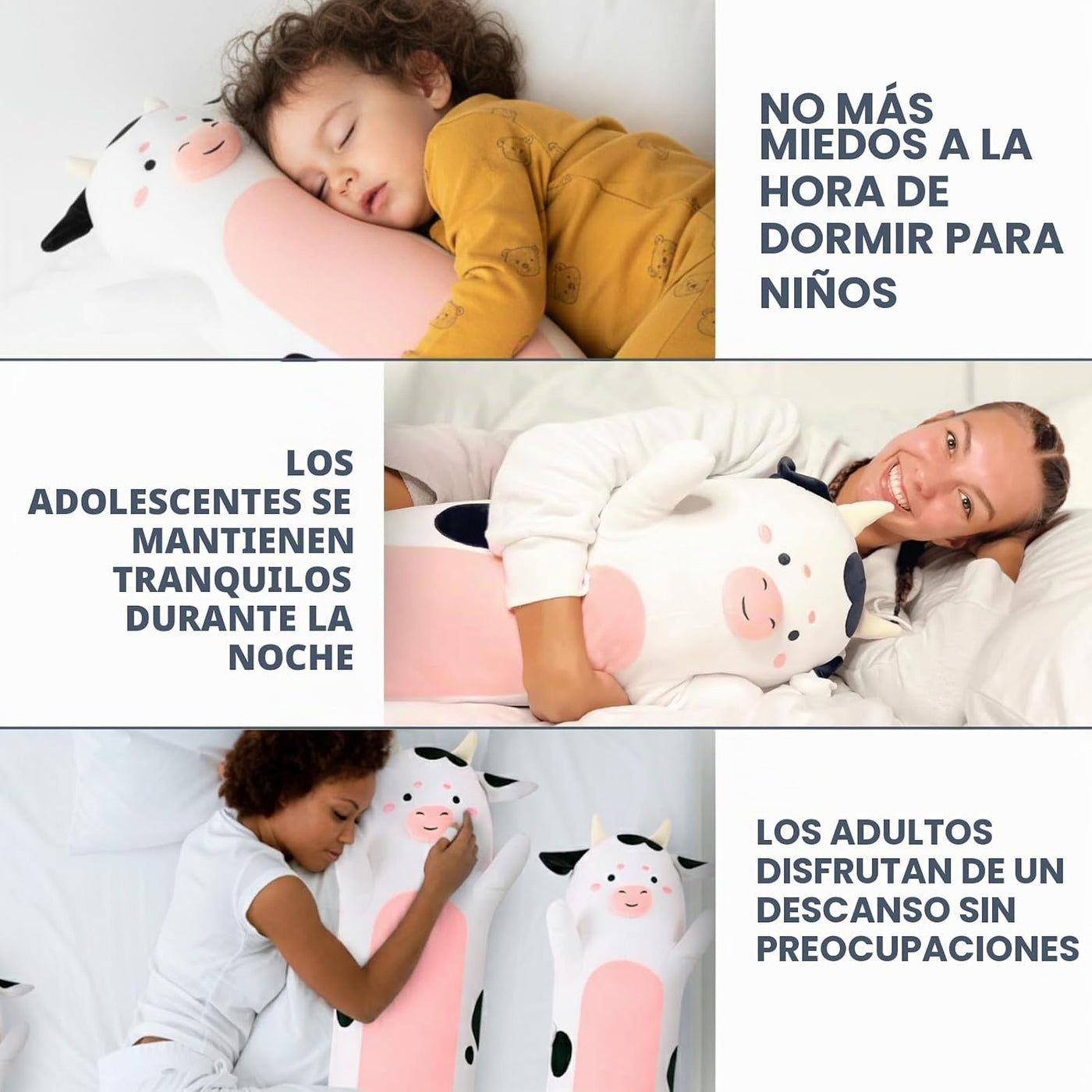 Cuddle Paws Almohada Corporal de Felpa con Estampado de Vaca para N...