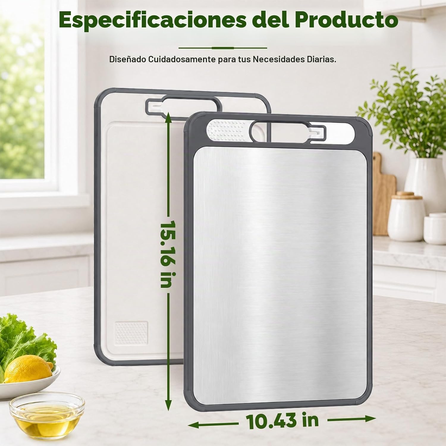 Tabla de cortar de titanio para cocina, tabla de cortar de titanio...