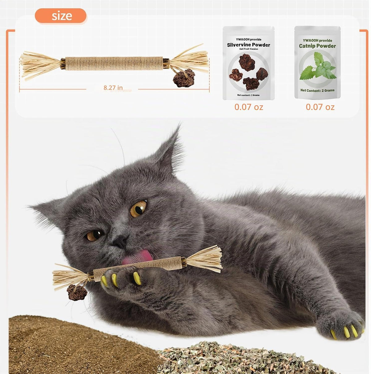YWAOOH Juguetes para gatos | 6 palitos masticables de matatabi y 1...