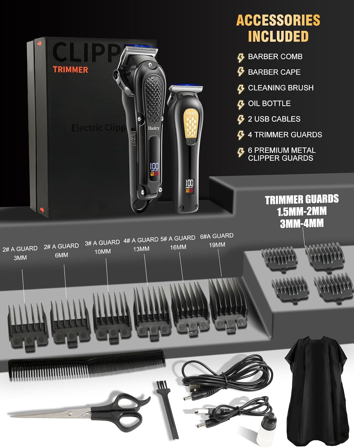 Haokry Cortadora de pelo y recortadora para hombres, juego de corta...