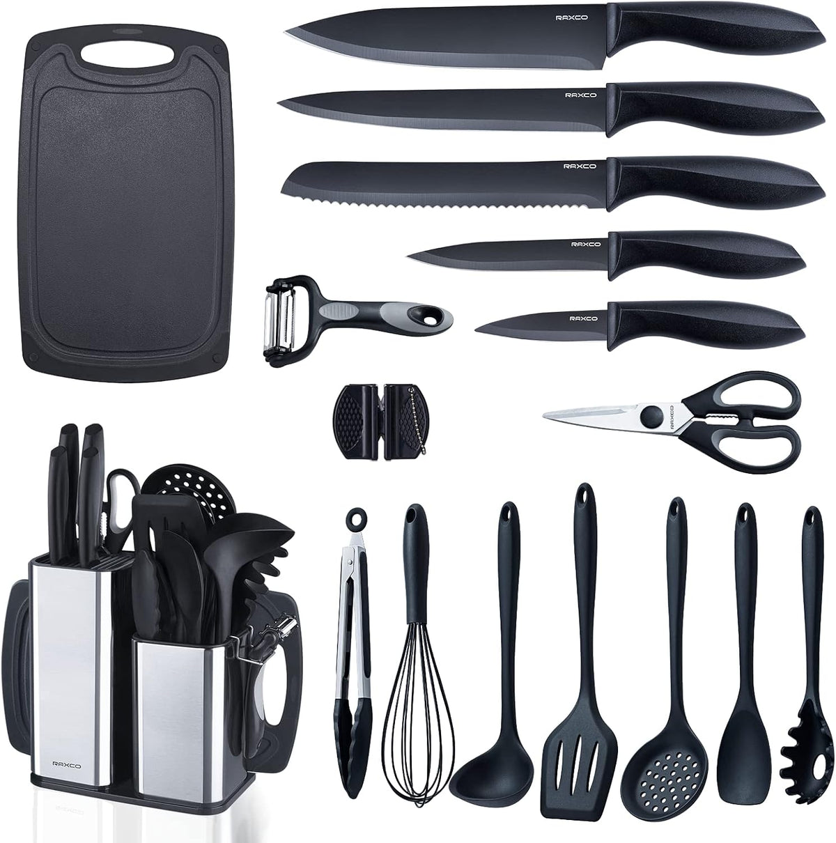 RAXCO Juego de utensilios de cocina, 18 piezas, utensilios de cocin...