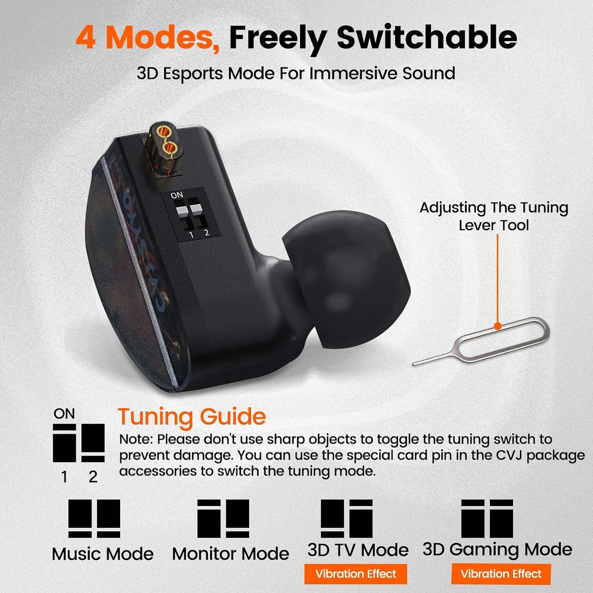 IEM de alta fidelidad equilibrado con 0.1 in+USB C, auriculares par...