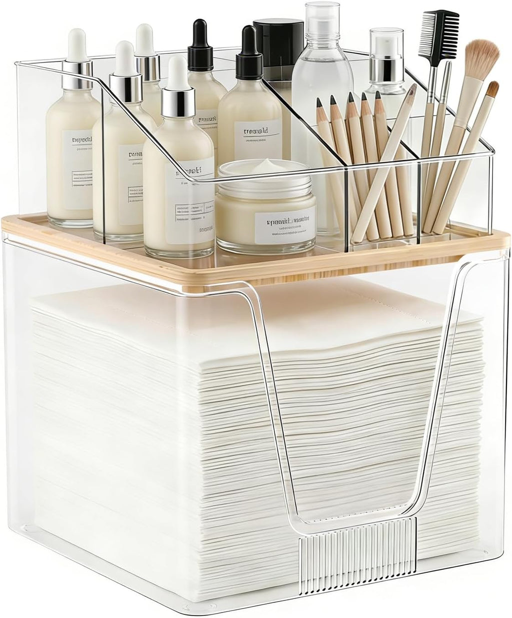 SPOSPO - Toallero facial desechable 2 en 1 y organizador de cosméti...