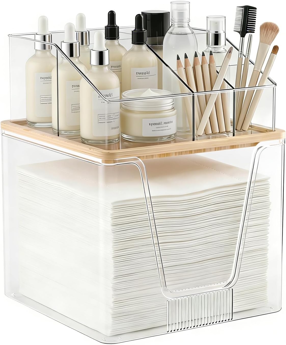 SPOSPO - Toallero facial desechable 2 en 1 y organizador de cosméti...