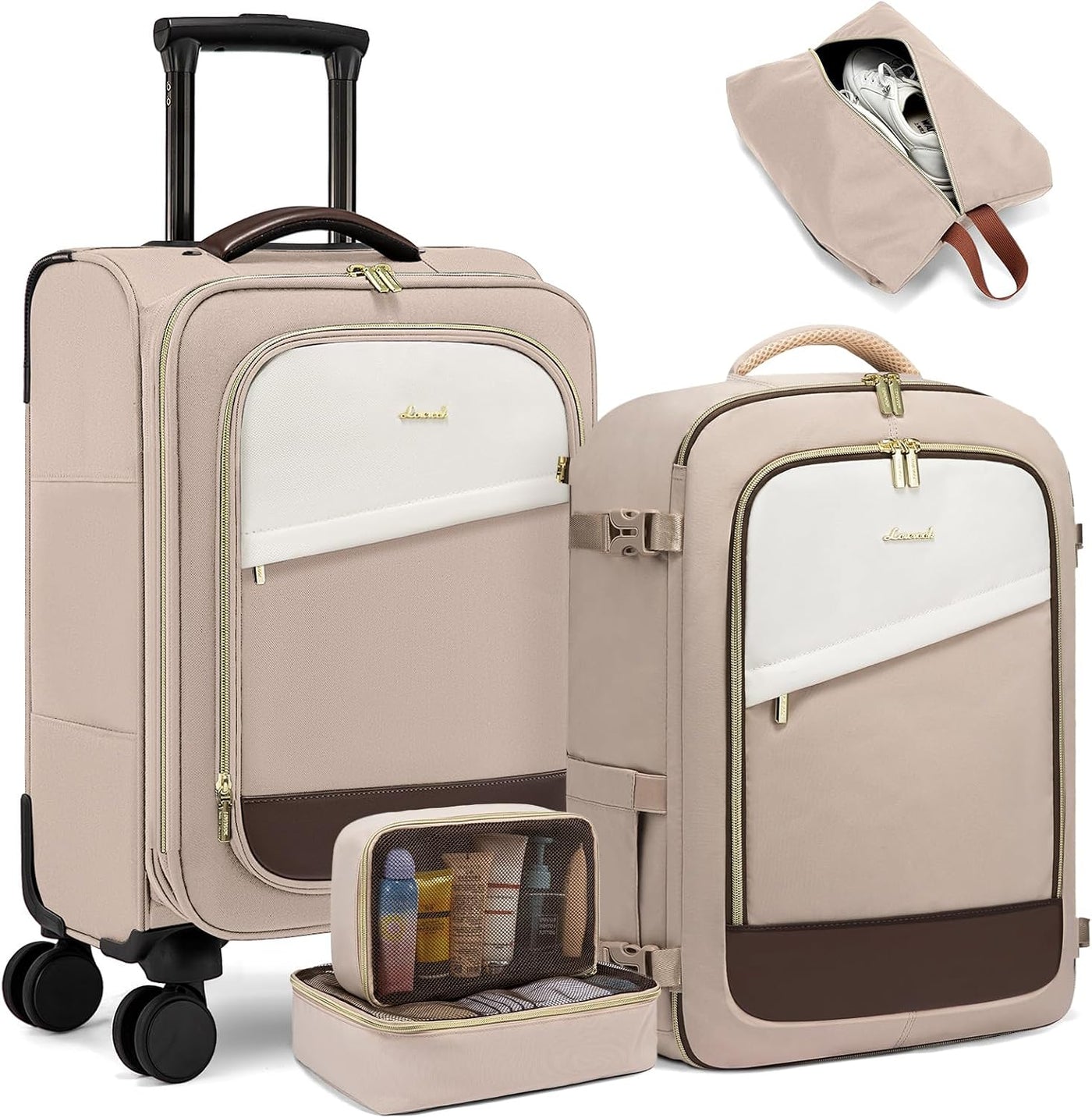 LOVEVOOK Equipaje de mano 22x14x9 Maletas de viaje aprobadas por ae...