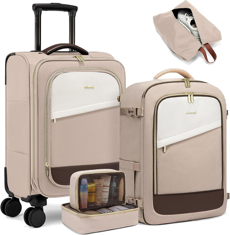 LOVEVOOK Equipaje de mano 22x14x9 Maletas de viaje aprobadas por ae...
