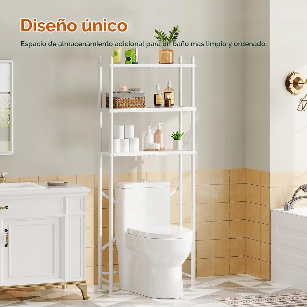 HOOBRO Almacenamiento sobre el inodoro, organizador de baño de 3 ni...