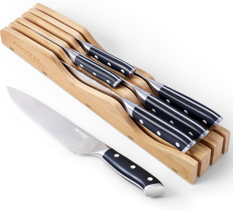 6 piezas de juego de cuchillos de cocina con organizador de cuchill...