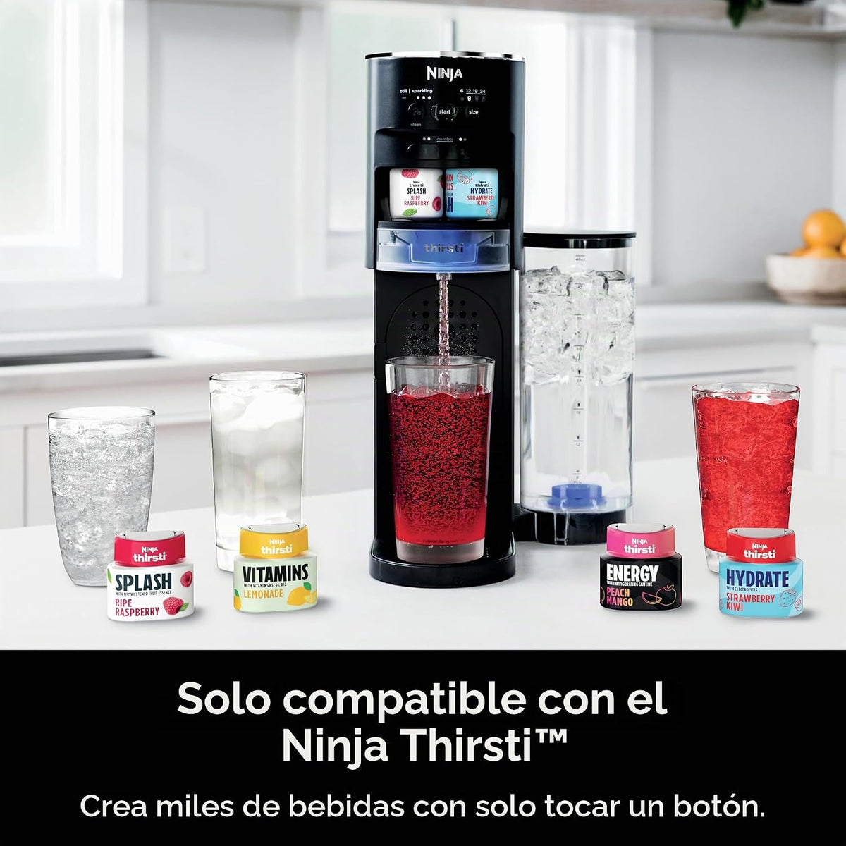 Ninja Thirsti - Depósito de agua extraíble de 48 onzas | Solo compa...