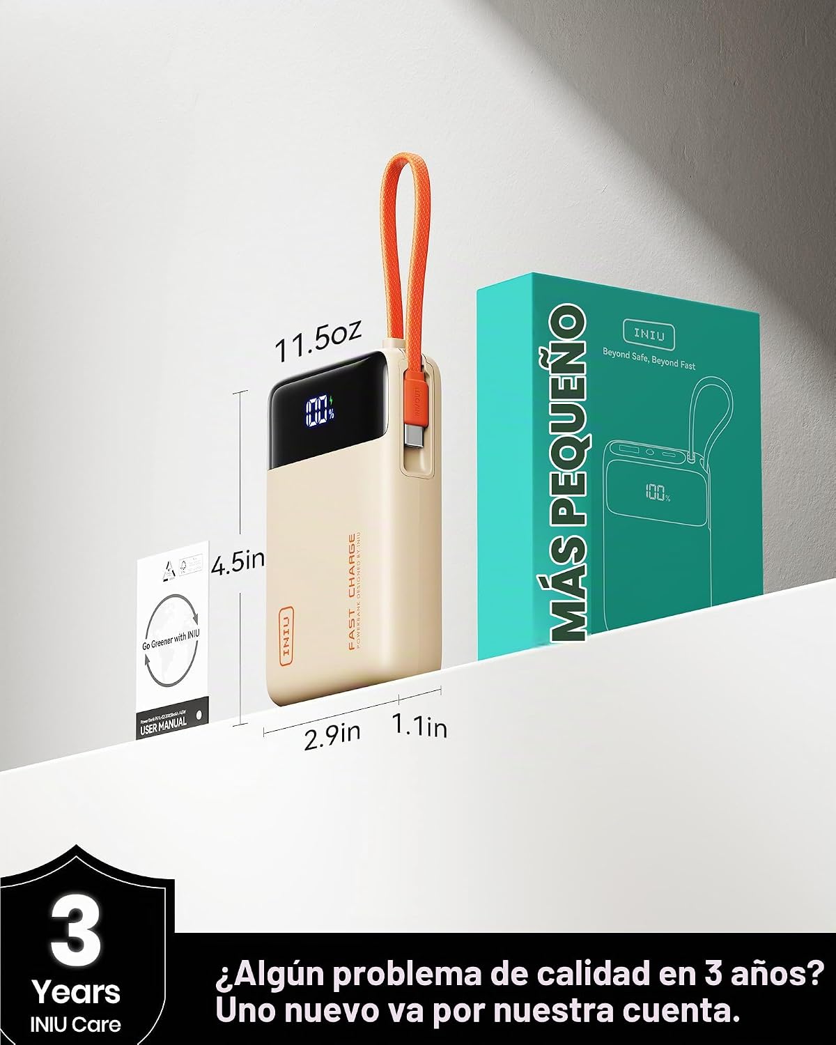 INIU cargador portátil 20000mAh, banco de carga rápida más pequeño...