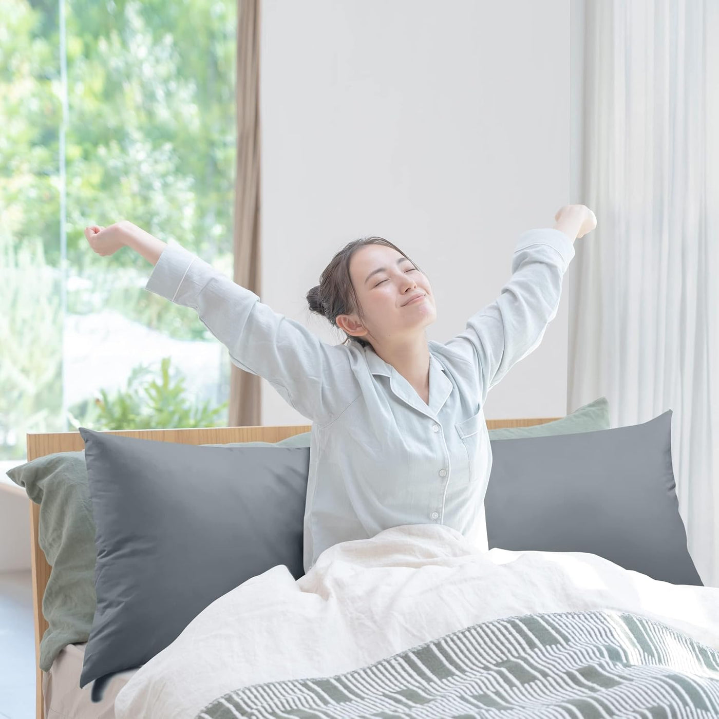 Utopia Bedding Almohada de cuerpo completo para dormir de lado, alm...
