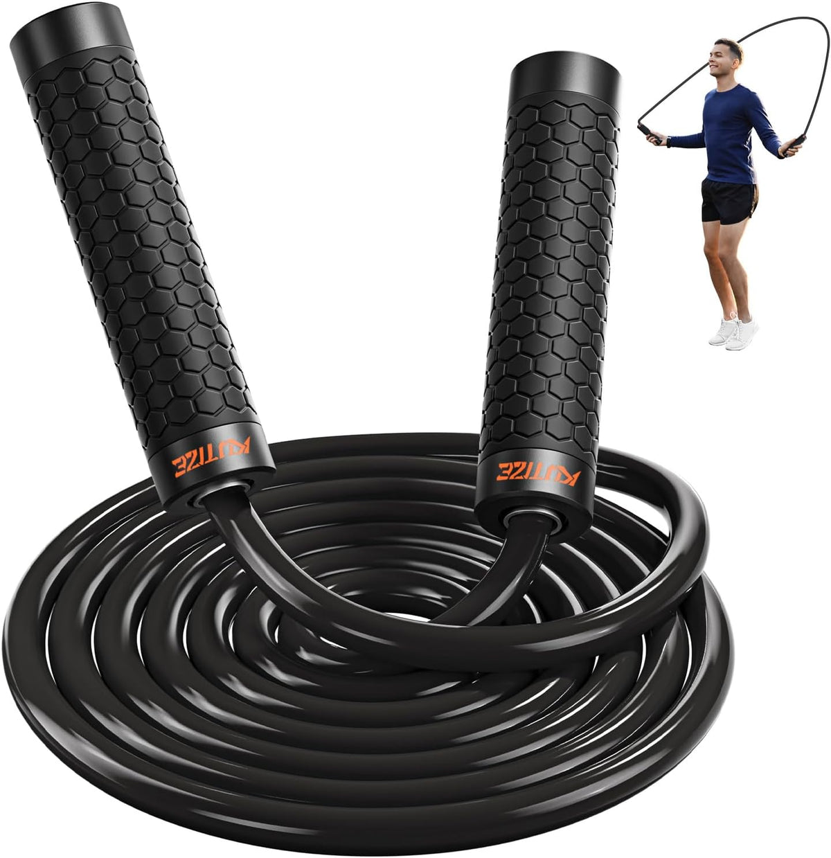 KUTIZE Cuerda de saltar, cuerda de saltar pesada para hombres y muj...