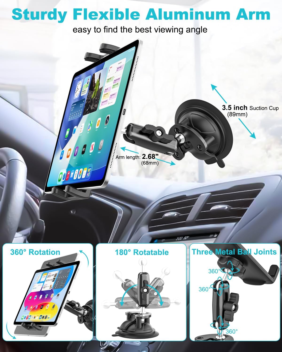 Dosvsi Soporte para tablet de pilotos, [ventosa fuerte] Soporte de...