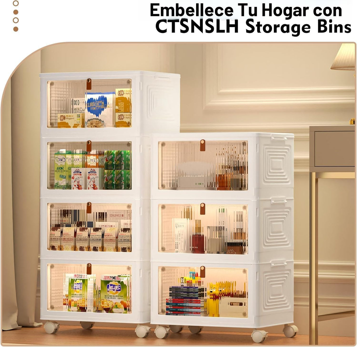 CTSNSLH Contenedores de almacenamiento de plástico de 4 niveles con...