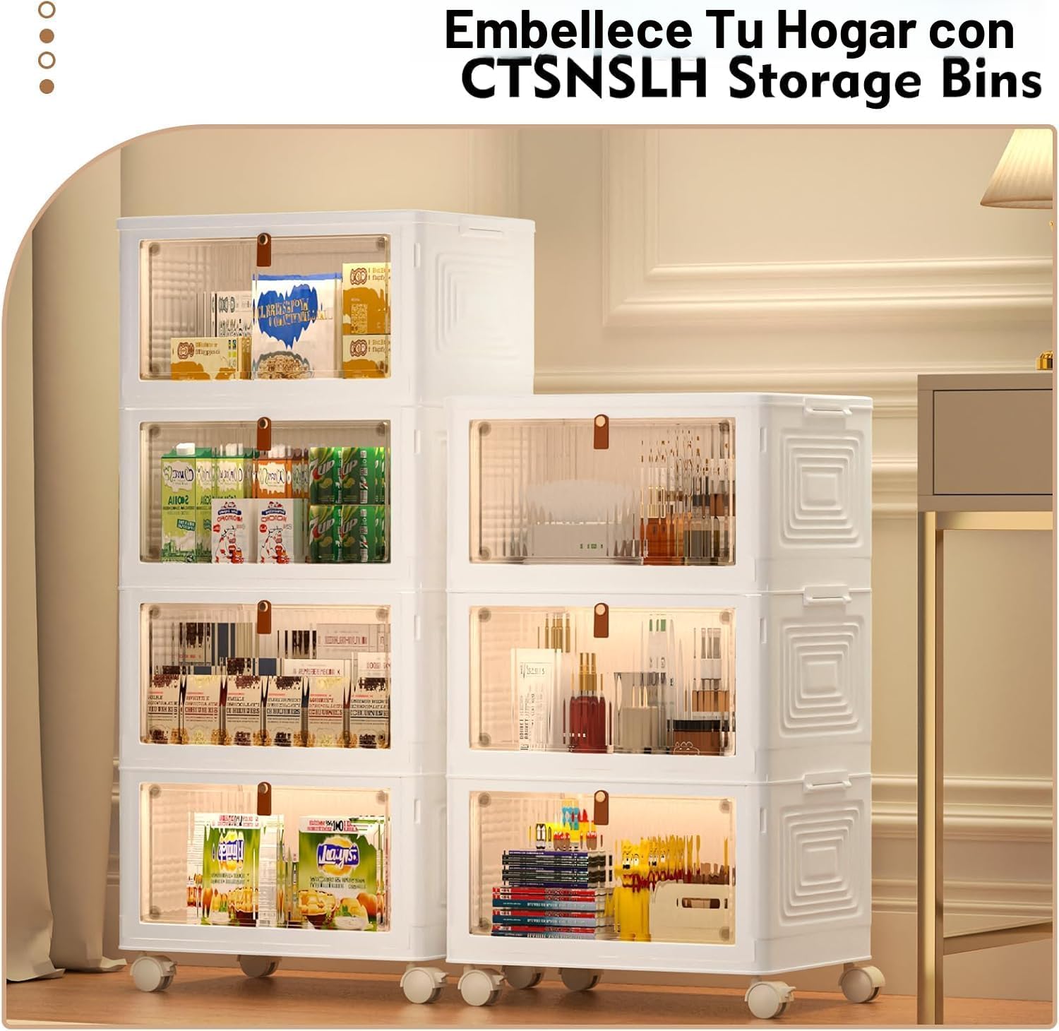 CTSNSLH Contenedores de almacenamiento de plástico de 4 niveles con...
