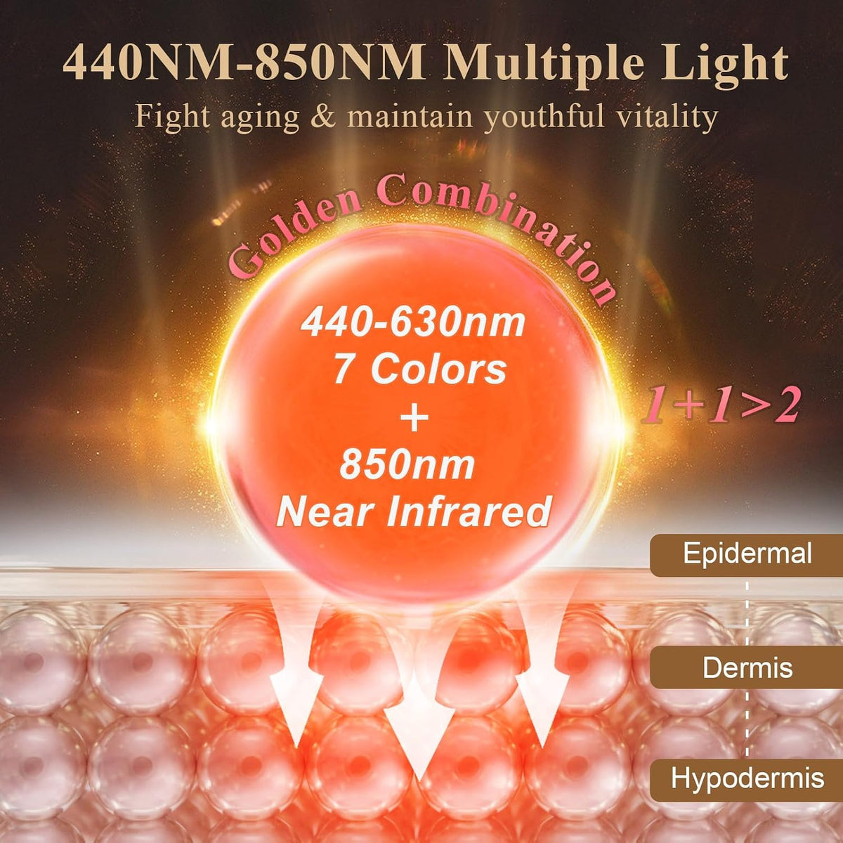 biuufish Terapia de luz roja para la cara, máscara facial LED de 8...