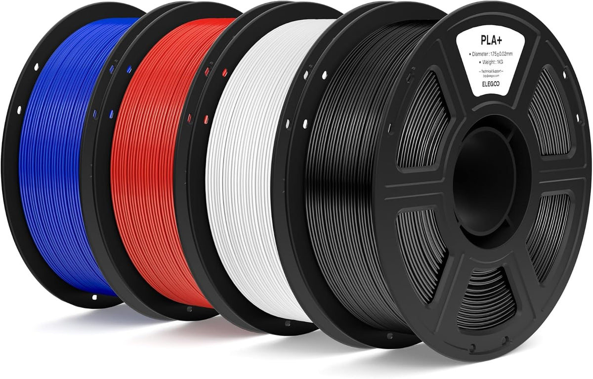 ELEGOO Filamento PLA+ para impresora 3D de 0.07 in, 8.8 lbs, negro\...