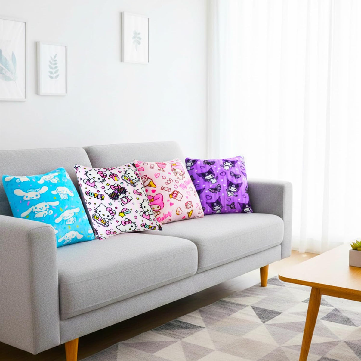 Hello Kitty and Friends - Almohadas de felpa para niños, paquete de...