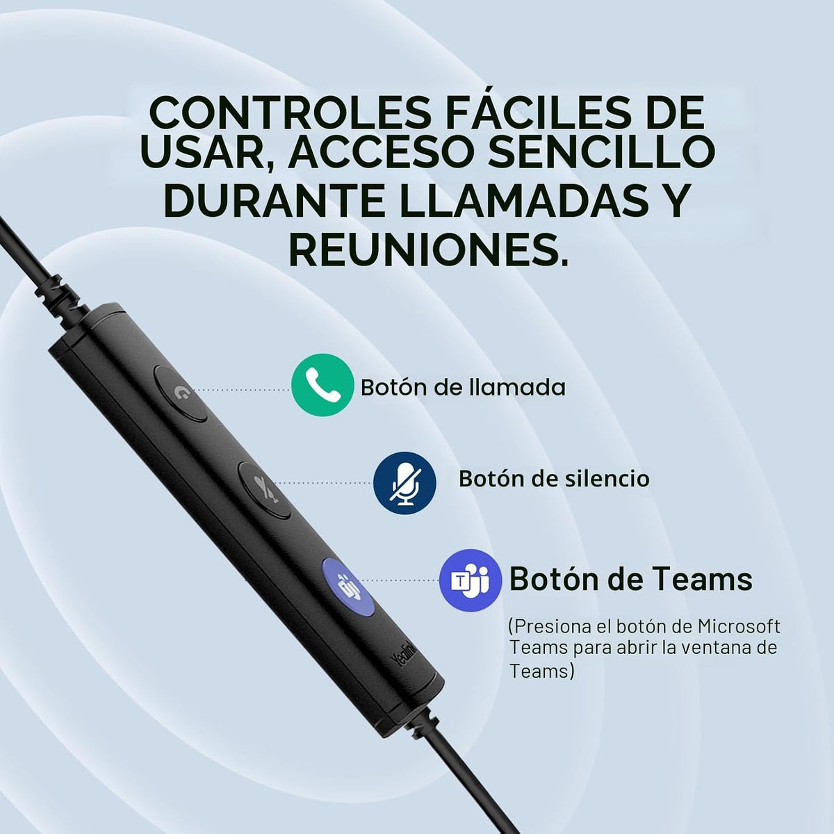Auriculares con cable Yealink UH34 Lite, USB-A, micrófono con cance...