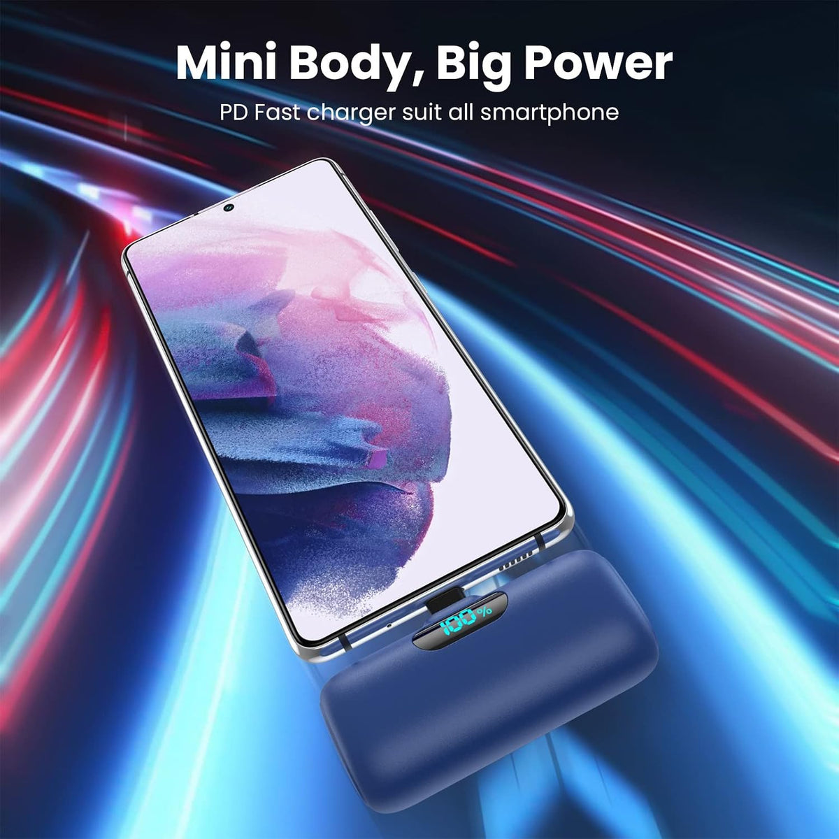Kioson Mini cargador portátil de 5500 mAh, 15 W PD USB C teléfono c...