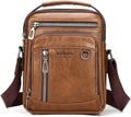 Bolsa de mensajero para hombres, bolso cruzado de hombro, cartera pequeña vintage de cuero PU, cartera maletín, bolsa lateral, bolso de mano cruzado