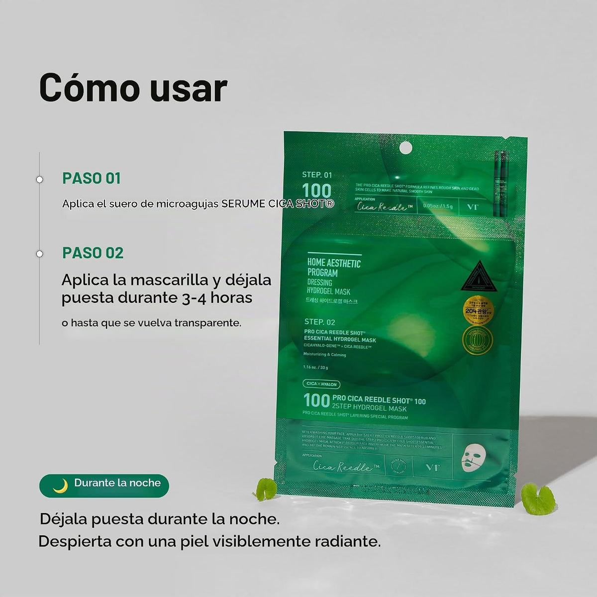 VT COSMETICS Pro Cica Reedle Shot 100 Máscara de Hidrogel de 2 Paso...