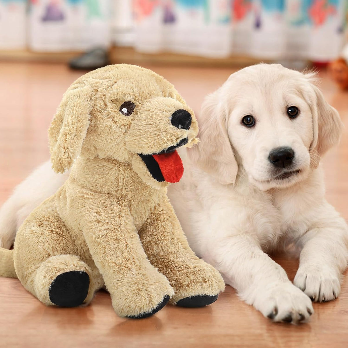 Lanmore Peluche de perro y cachorro Golden Retriever, almohada de p...