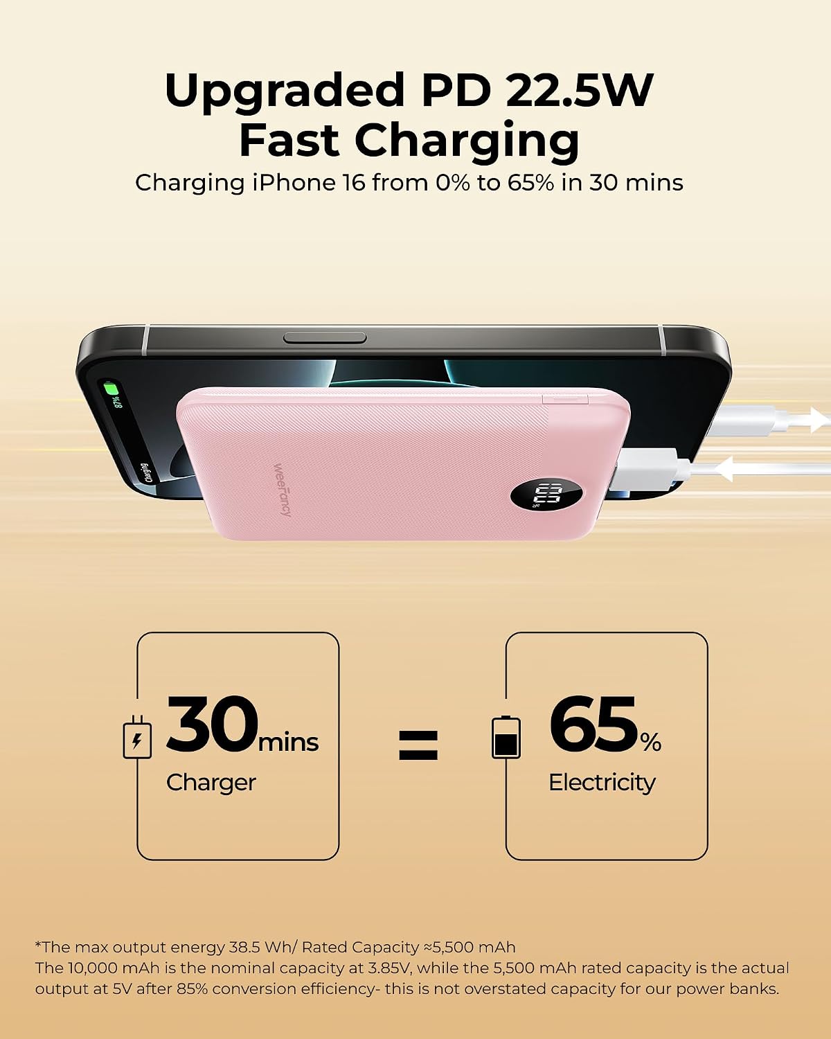 Pequeño cargador portátil 10000mAh 20W carga rápida mini banco de e...