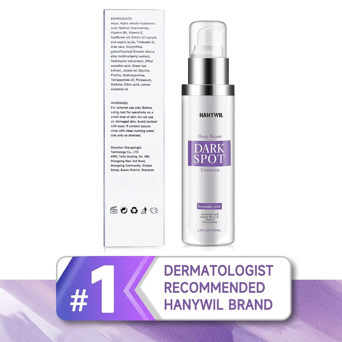 HANYWIL Eliminador de manchas oscuras para suero facial y corporal,...