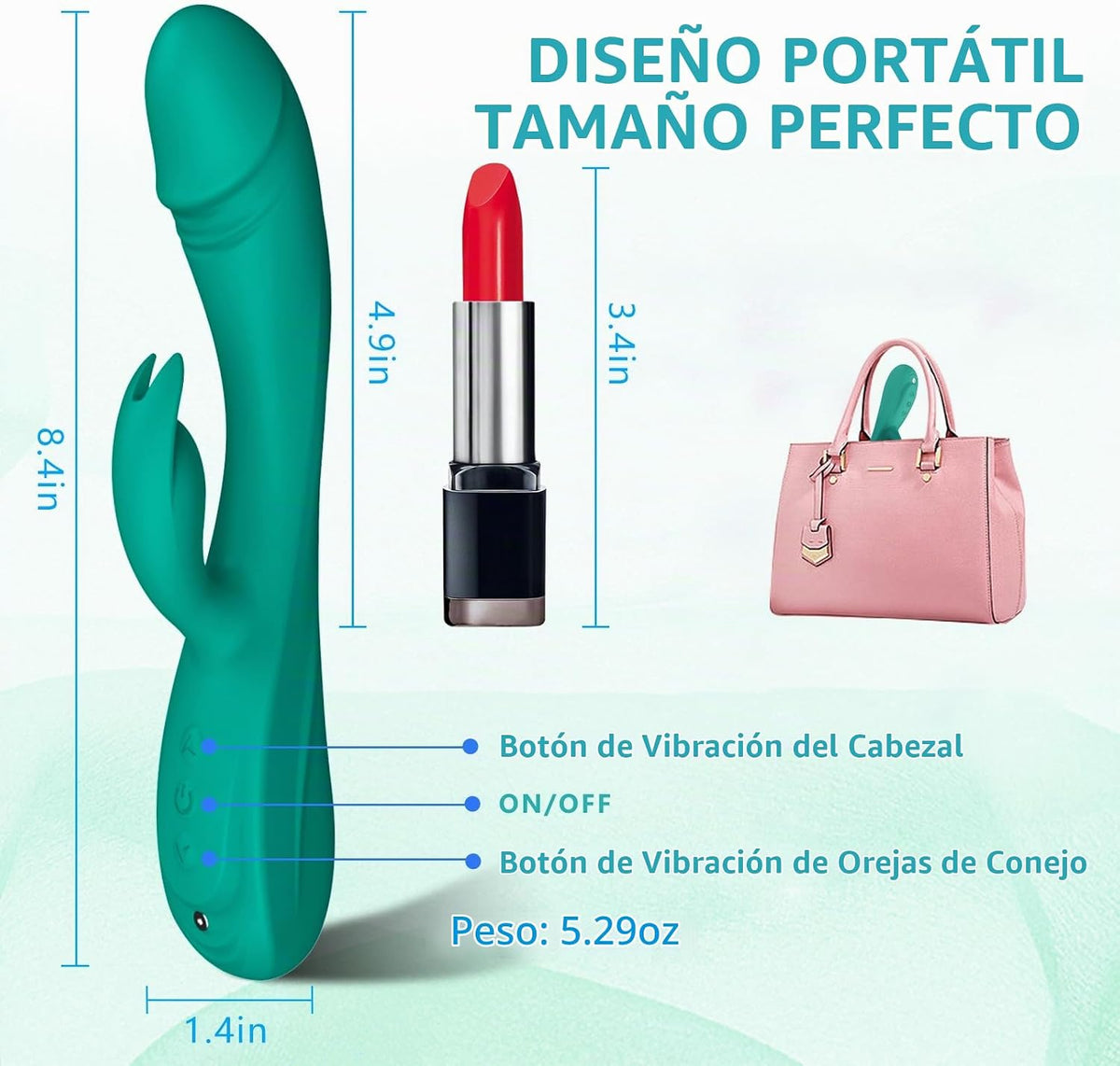 Juguetes sexuales con vibrador de punto G de conejo, 7 x 7 modos de...