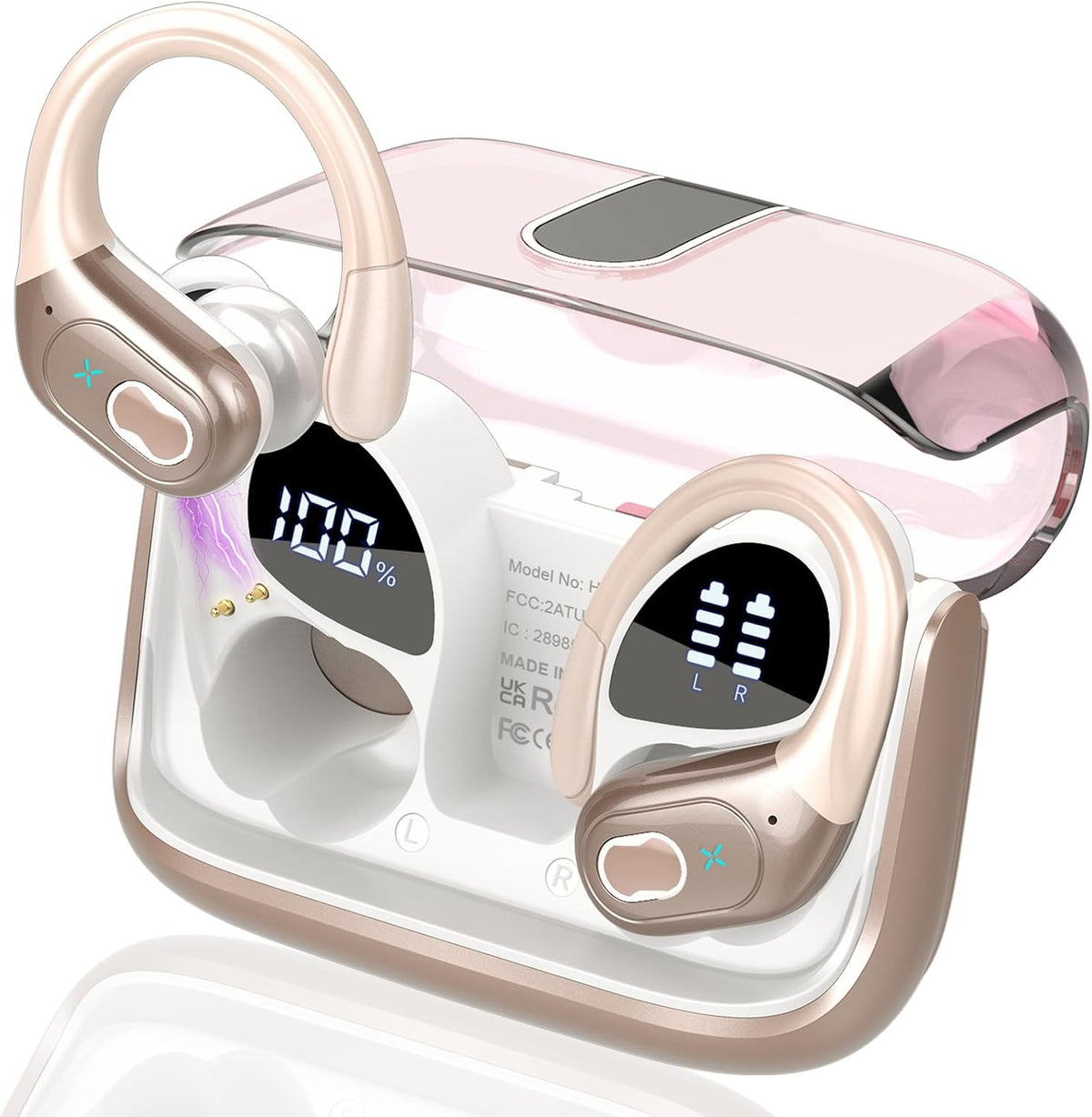 Aptkdoe Auriculares inalámbricos 75H Bluetooth 5.4 Auriculares depo...