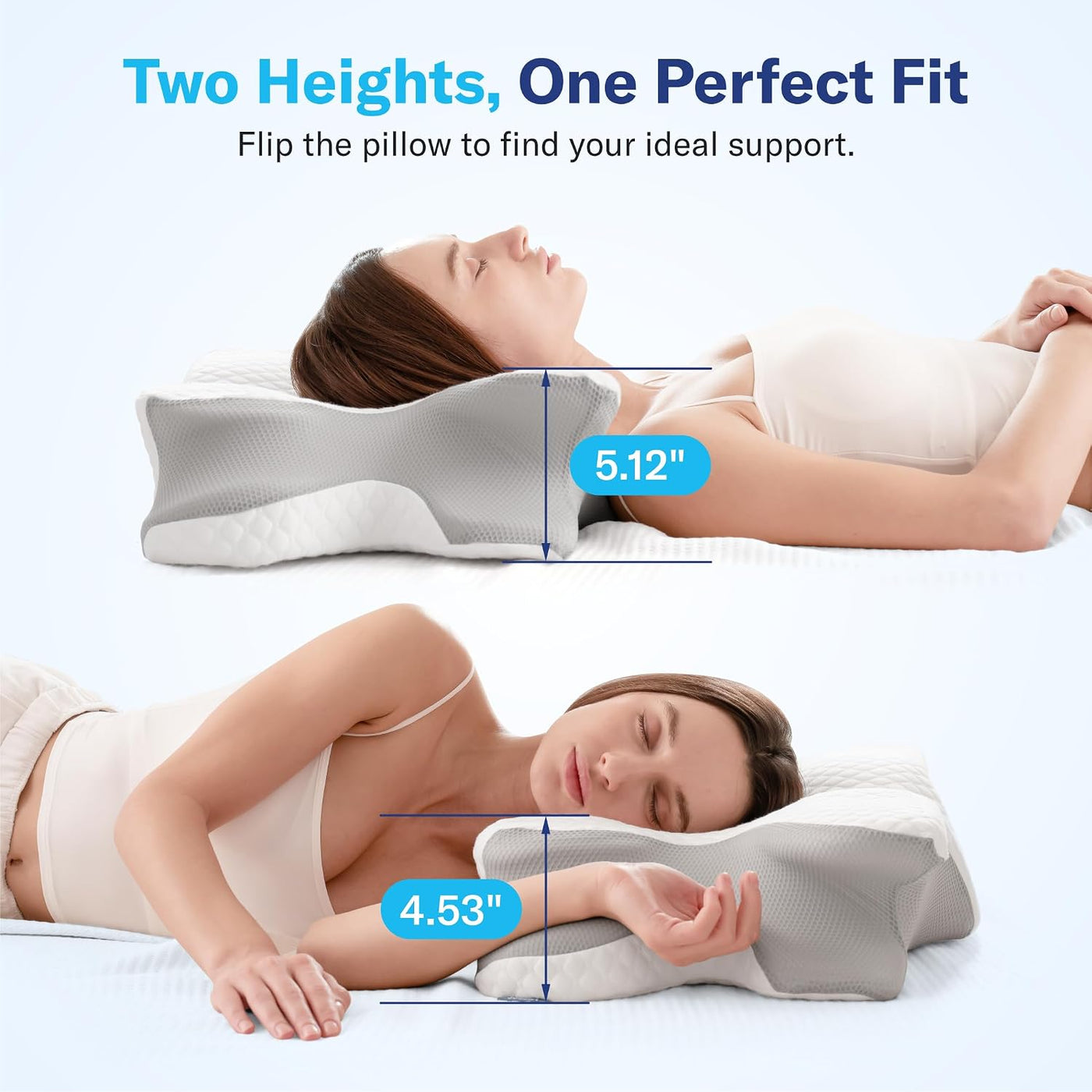 Alcedo Almohada cervical para un sueño acogedor y alivio del dolor...