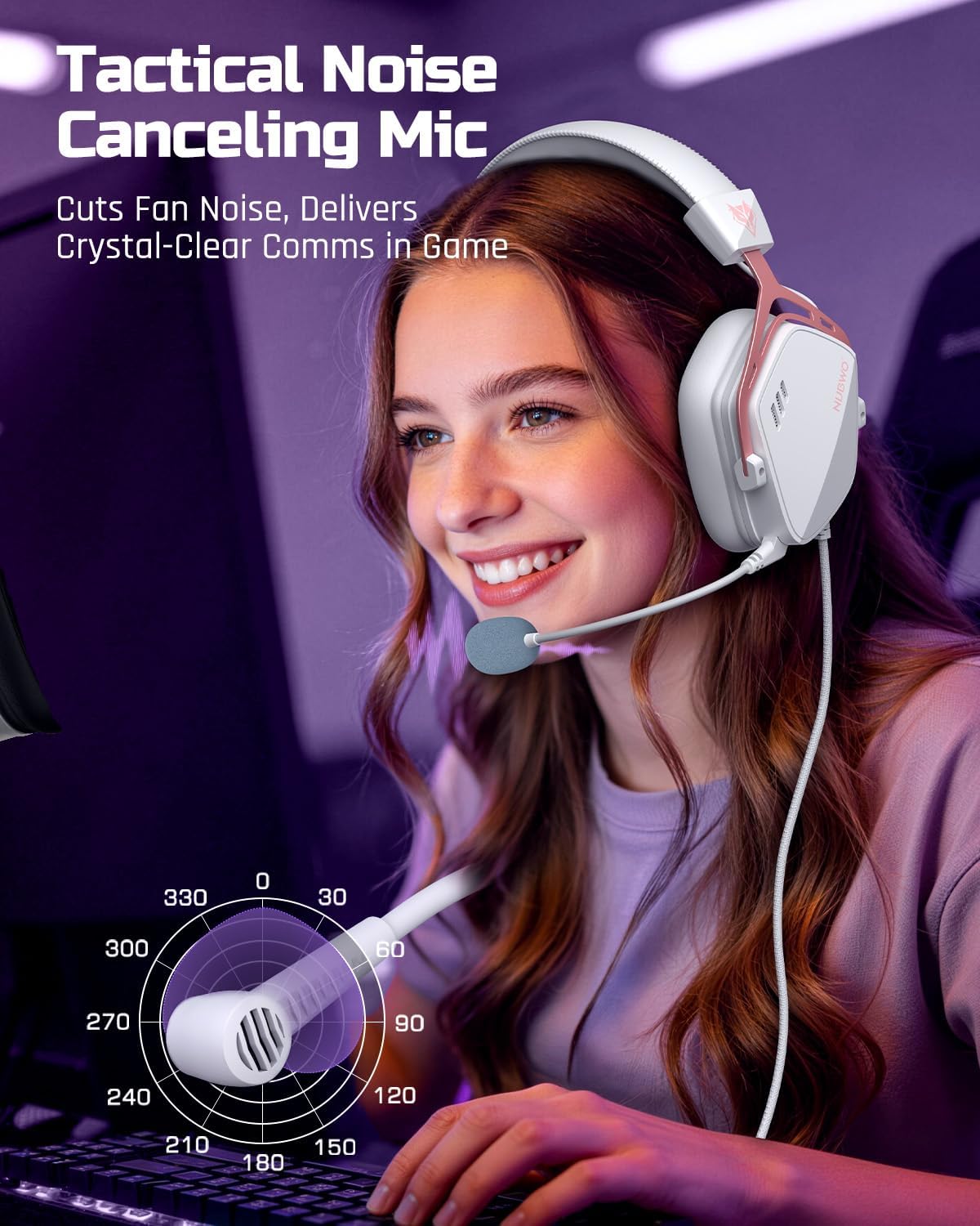 NUBWO HG03 USB-A - Auriculares para juegos con sonido envolvente 7....