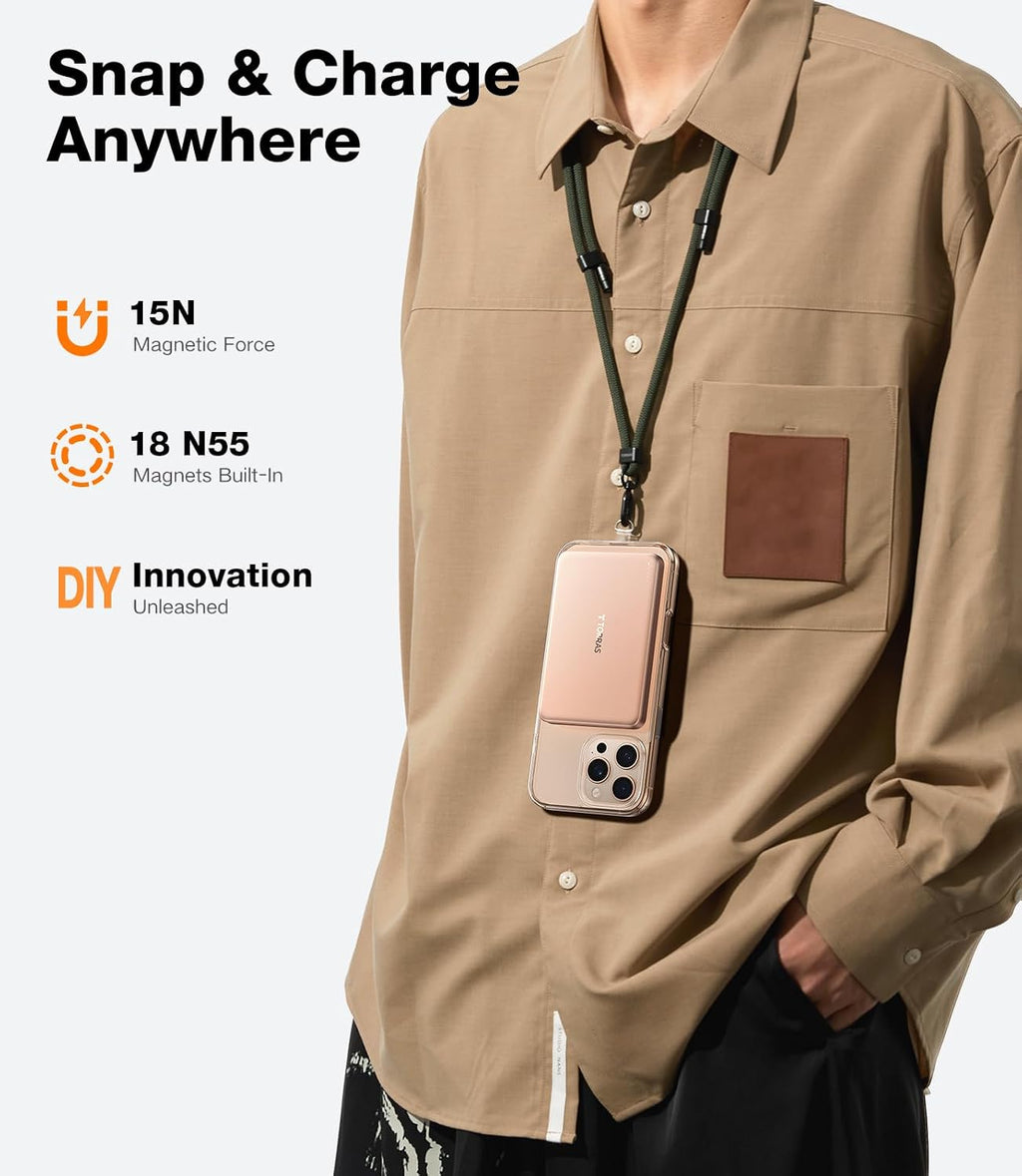 TORRAS MiniMag Power Bank, cargador portátil inalámbrico magnético...