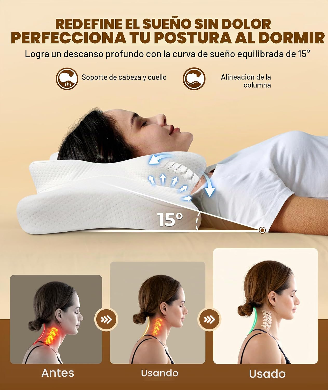 Cozyplayer Almohada cervical para el cuello verdaderamente refresca...