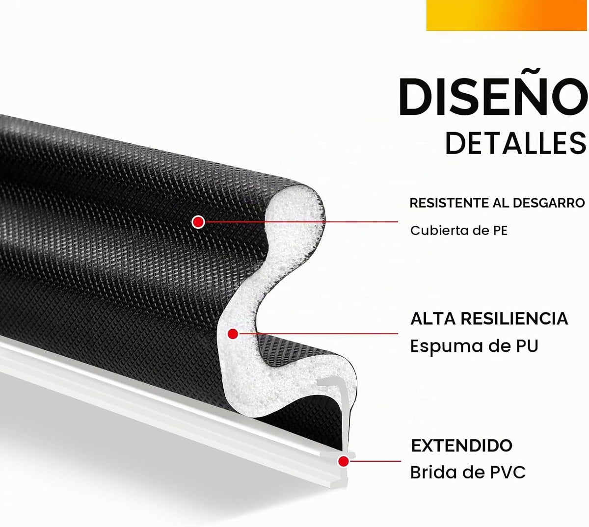 Litaibai Burletes de Gran Tamaño para Puertas para Espacios Más Gra...